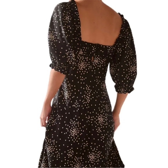 ANTHROPOLOGIE black and white mini heart print dress size small - Picture 4 of 14